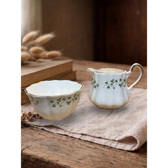Royal Tara Other - Vintage Royal Tara Shamrock Creamer and Sugar Bowl Set Ireland Fine Bone China C